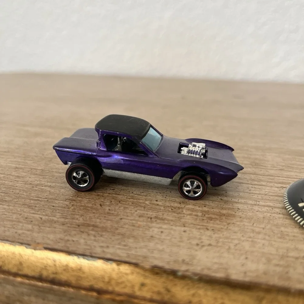 1967 Hot Wheels Redline Python Purple Black Roof Hong Kong Vintage Mattel